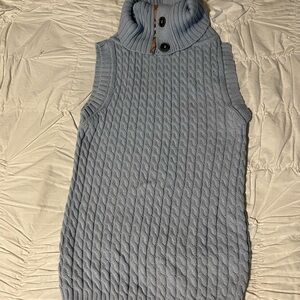 Burberry Light Blue Cable Knit Turtleneck Sweater
